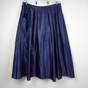 Alex Evenings Ball Gown Skirt Women's Plus Size 3X Blue Long Satin Taffeta